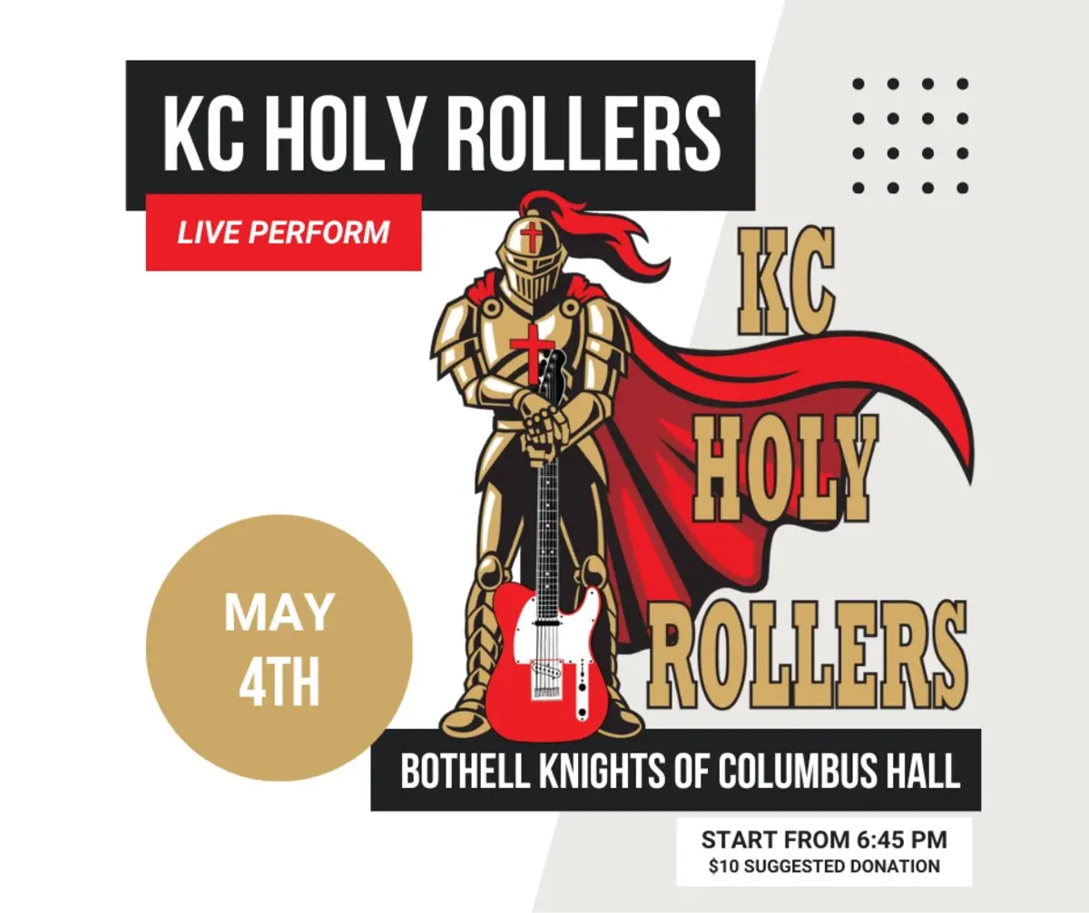 Flyer for the 2024 Spring Rock ‘n Roll Dance at the Bothell KC Hall