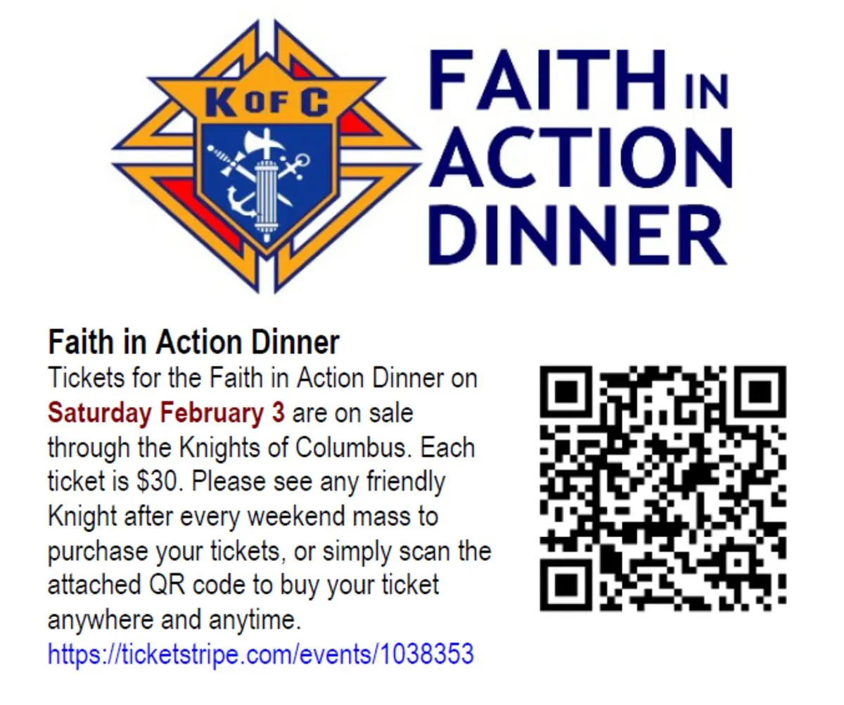Flyer for the 2024 Knights of Columbus dinner at St. Stephen the Martyr